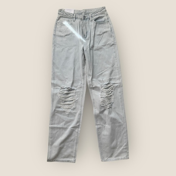 WeWoreWhat |  Mid Rise Distressed Straight Leg Jeans - Size 26 - Picture 4 of 10